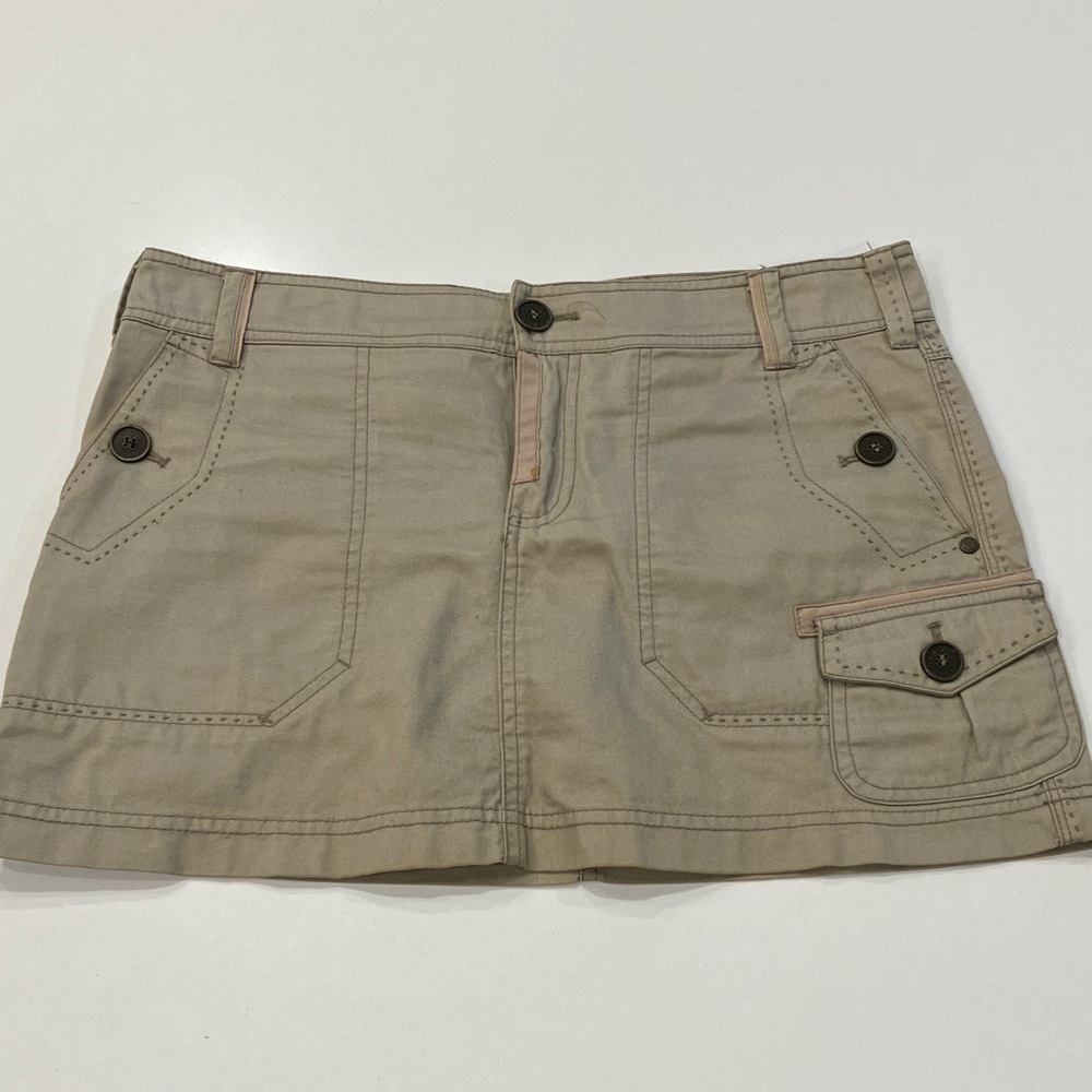 Mango Khaki Cargo Mini Skort with Button Pockets